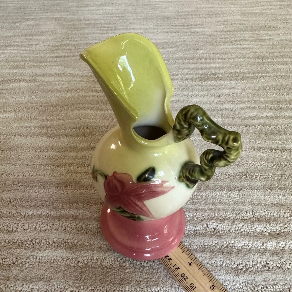 Vintage Hull Pottery Ewer Wonderland Pattern Small Pitcher Vase 6.5”